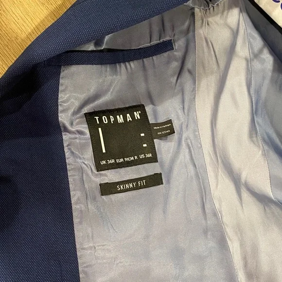 Topman skinny fit suit coat